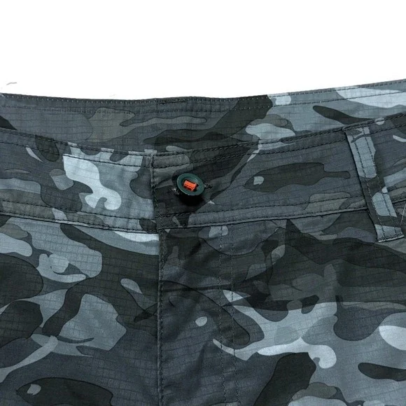 AFTCO Mens Blue Camo Ripstop Fishing Cargo Shorts Size 38 Camouflage Utility - Picture 5 of 9